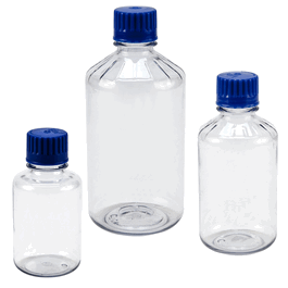 Dynalon Polycarbonate (PC) Boston Round Media Bottles with 38-430 mm closure, 1000 mL