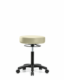 Vinyl Mini-Stool - Medium Bench Height with Casters in Borscht Supernova Vinyl