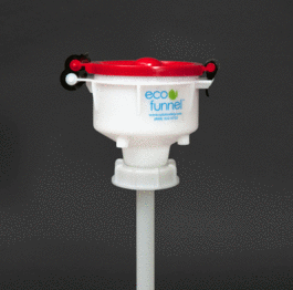 4 in. ECO Funnel with 63 mm Cap Adapter, Red Lid