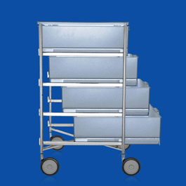 Dynalon Slide Storing System, PMMA/SS Cabinet, 4 Drawer, Fixed Feet