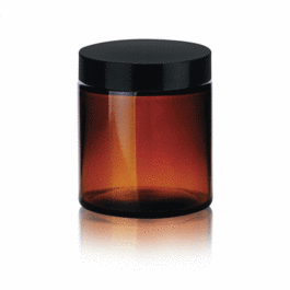 DWK Life Sciences (Kimble) 250 mL Amber Glass Straight-Sided Jars, Convenience Packs (Caps Attached), Pulp/Vinyl Liner