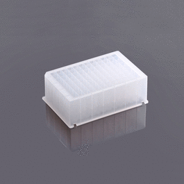 0.5 ml 96-Well Deep Well Plate, V Conical Bottom, Square Well, Non-Sterile, 5/pk, 50/cs