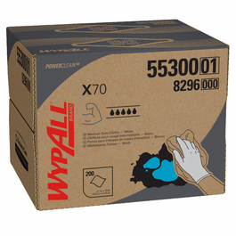 WYPALL X70 Wipes in a BRAG Box, 12.5 x 16.8 in., White, 200 sheets per box