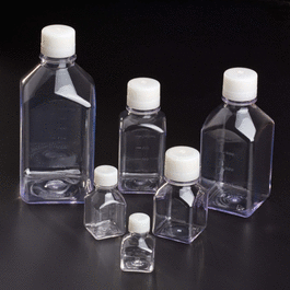 1000mL Media Bottle, Square, PETG, Tamper Evident, Sterile