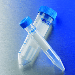 Falcon 15 mL PS Centrifuge Tube, Conical Bottom, w/Dome Seal Screw Cap 50/bag, 500/cs