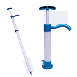 PVC Hand Drum Pump for Chemicals, Large 22oz/stroke