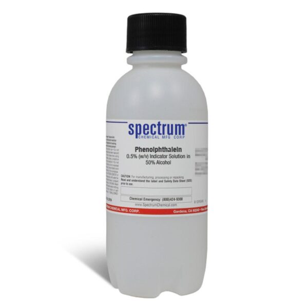 Phenolphthalein, 0.5 Percent (w/v) Indicator Solution in 50 Percent Alcohol, APHA