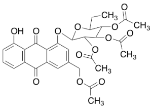8-Hydroxy-3-(hydroxymethyl)-1-anthraquinonyl Glucopyranoside Pentaacetate