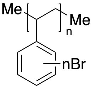 Polystyrene crosslinked with divinylbenzene, brominated