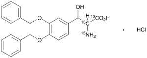 3,4-Di-O-benzyl Droxidopa-13C2,15N Hydrochloride(Mixture of Diastereomers)