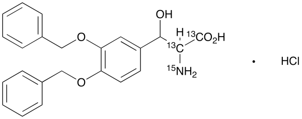 3,4-Di-O-benzyl Droxidopa-13C2,15N Hydrochloride(Mixture of Diastereomers)