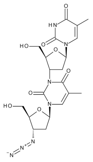 3'-[3-(3-Azido-2,3-dideoxy-b-D-erythro-pentofuranosyl)-3,6-dihydro-5-methyl-2,6-dioxo-1(2H)-pyrimidinyl]-3'-deoxy-thymidine