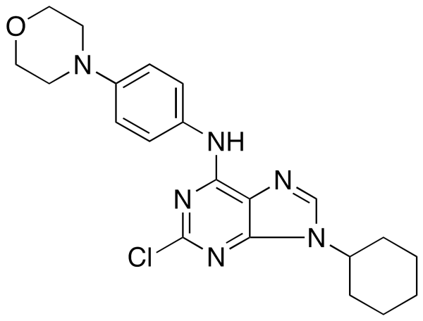 2-Chloro-9-cyclohexyl-N-[4-(4-morpholinyl)phenyl]-9H-purin-6-amine