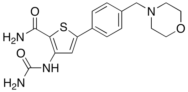 3-[(Aminocarbonyl)amino]-5-[4-(4-morpholinylmethyl)phenyl]-2-thiophenecarboxamide