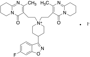 6-Fluoro-3-[1-bis-[2-(methyl-6,7,8,9-tetrahydropyridol[1,2,a]pyrimidin-4-one-3-yl)ethyl]piperidinium