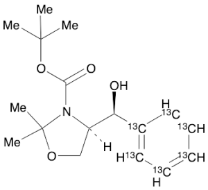 (4R)-4-[(S)-Hydroxyphenylmethyl]-2,2-dimethyl-3-oxazolidinecarboxylic-13C6 Acid tert-Butyl Ester