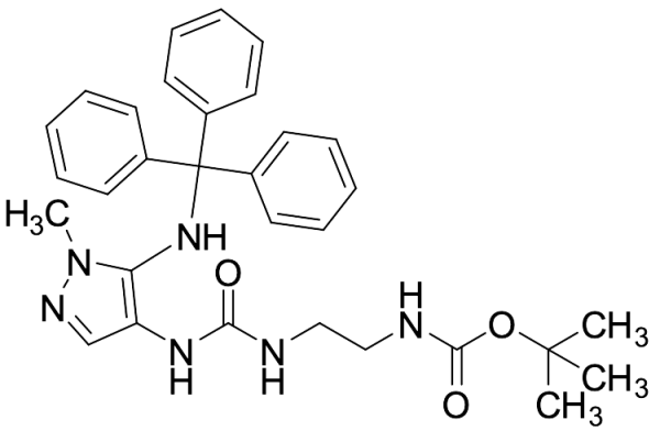 2-Methyl-3-tritylamino-4-[(2-N-bocamino)ethylaminoacarbonyl]amino-2H-pyrazole