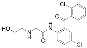 N-[4-Chloro-2-(2-chlorobenzoyl)phenyl]-2-[(2-hydroxyethyl)amino]acetamide