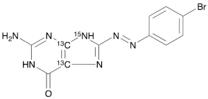 2-Amino-8-[(4-bromophenyl)azo]-1,7-dihydro-6H-purin-6-one-13C2,15N