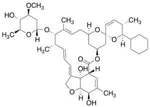 25-Cyclohexyl-4'-O-de(2,6-dideoxy-3-O-methyl-α-L-arabino-hexopyranosyl)-5-O-demethyl-25-de(1-methylpropyl)-Avermectin A1a