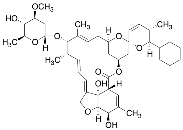 25-Cyclohexyl-4'-O-de(2,6-dideoxy-3-O-methyl-a-L-arabino-hexopyranosyl)-5-O-demethyl-25-de(1-methylpropyl)-Avermectin A1a