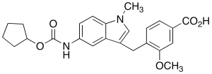 4-[[5-[[(Cyclopentyloxy)carbonyl]amino]-1-methyl-1H-indol-3-yl]methyl]-3-methoxybenzoic Acid