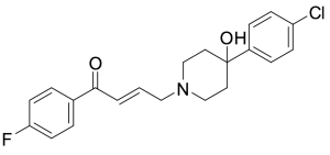 (E)-4-(4-(4-Chlorophenyl)-4-hydroxypiperidin-1-yl)-1-(4-fluorophenyl)but-2-en-1-one