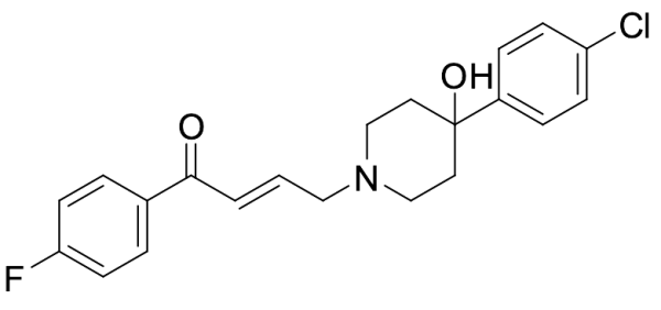 (E)-4-(4-(4-Chlorophenyl)-4-hydroxypiperidin-1-yl)-1-(4-fluorophenyl)but-2-en-1-one