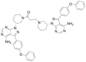 Ibrutinib Addition Adduct with (R)-1-(3-(4-Amino-3-(4-phenoxyphenyl)-1H-pyrazolo[3,4-d]pyrimidin-1-yl)piperidin-1-yl)