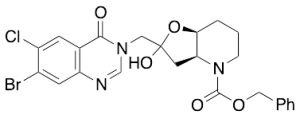 (3aS*,7aS*)-Benzyl 2-Hydroxy-2-[(7-bromo-6-chloro-4-oxo-3(4H)-quinazolinyl)methyl]hexahydrofuro[3,2-b]pyridine-4(2H)-carboxylate
