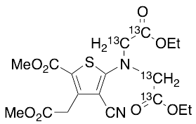 5-[Bis(2-ethoxy-2-oxoethyl)amino]-4-cyano-2-(methoxycarbonyl)-3-thiopheneacetic-13C4 Acid Methyl Ester