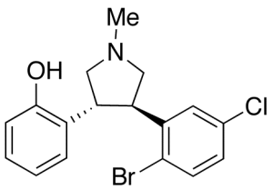 trans-N-Methyl-3-(2-hydroxyphenyl)-4-(2-bromo-5-chlorophenyl)pyrrolidine