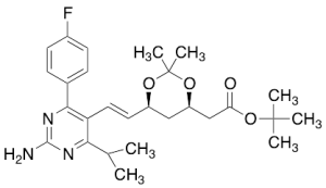 tert-Butyl-7-[4-(4-fluorophenyl)-6-isopropyl-2-aminopyrimidin-5-yl]-(3R,5S)-isopropylidene-(E)-6-heptenoate
