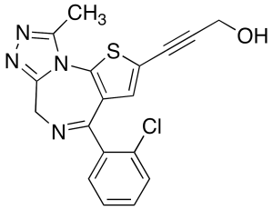 3-[4-(2-Chlorophenyl)-9-methyl-6H-thieno[3,2-f][1,2,4]triazolo[4,3-a][1,4]diazepin-2-yl]-2-propyn-1-ol