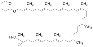 2-(((2E,6E,10E,14E,18E,22E,26E,30E)-33-(3,3-Dimethyloxiran-2-yl)-3,7,11,15,19,23,27,31-octamethyltritriaconta-2,6,10,14,18,22,26,30-octaen-1-yl)oxy)tetrahydro-2H-pyran