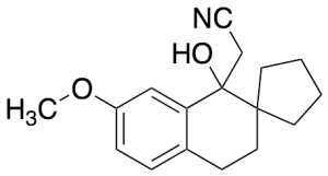 (±)-3',4'-Dihydro-1'-hydroxy-7'-methoxy-spiro[cyclopentane-1,2'(1'H)-naphthalene]-1'-acetonitrile