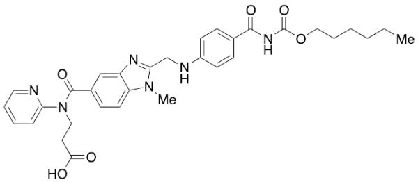N-[[2-[[[4-[[[(Hexyloxy)carbonyl]amino]carbonyl]phenyl]amino]methyl]-1-methyl-1H-benzimidazol-5-yl]carbonyl]-N-2-pyridinyl-beta-alanine