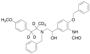 rac-N-Benzyl-N-[2-hydroxyl-2-(4-benzyloxy-3-formamidophenyl)-ethyl]-3-(4-methoxyphenyl)-2-propylamine-d6