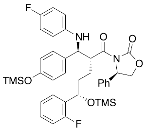 (4R)-3-[(2R,5S)-5-(2-Fluorophenyl)-2-[(S)-[(4-fluorophenyl)amino][4-[(trimethylsilyl)oxy]phenyl]methyl]-1-oxo-5-[(trimethylsilyl)oxy]pentyl]-4-phenyl-2-oxazolidinone