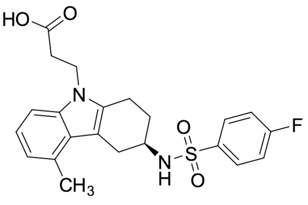 (R)-3-(3-((4-Fluorophenyl)sulfonamido)-5-methyl-1,2,3,4-tetrahydro-9H-carbazol-9-yl)propanoic Acid
