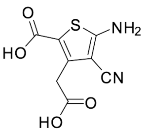 5-Amino-2-carboxy-4-cyano-3-thiopheneacetic Acid