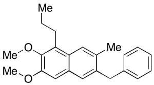2,3-Dimethoxy-7-methyl-6-(phenylmethyl)-1-propylnaphthalene