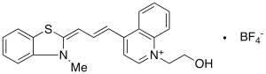 1-(2-Hydroxyethyl)-4-[3-(3-methyl-2(3H)-benzothiazolylidene)-1-propen-1-yl]quinolinium Tetrafluoroborate