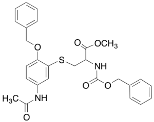 N-Benzyloxycarbonyl-5-(3-acetamido-6-benzyloxypenyl)cysteine Methyl Ester