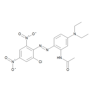 N-[2-[2-(2-Chloro-4,6-dinitrophenyl)diazenyl]-5-(diethylamino)phenyl]acetamide (>90%)