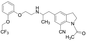 1-Acetyl-2,3-dihydro-5-[2-[[2-[2-(2,2,2-trifluoroethoxy)phenoxy]ethyl]amino]propyl]-1H-indole-7-carbonitrile