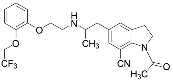 1-Acetyl-2,3-dihydro-5-[2-[[2-[2-(2,2,2-trifluoroethoxy)phenoxy]ethyl]amino]propyl]-1H-indole-7-carbonitrile