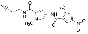 Des-[2-[(Aminoiminomethyl)amino]acetyl]amino] N-(2-Cyanoethyl)-4-nitro Netropsin Dihydrochloride