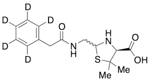 5,5-Dimethyl-2-[[(phenylacetyl)amino]methyl]-4-thiazolidinecarboxylic Acid-d5(Mixture of Diastereomers)
