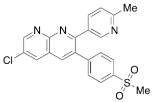6-Chloro-2-(6-methyl-3-pyridinyl)-3-[4-(methylsulfonyl)phenyl]-1,8-naphthyridine
